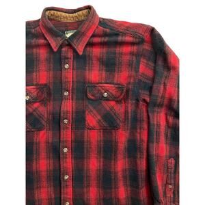 Field & Stream Red Black Plaid Flannel Shirt Men’s XL Tall Workwear